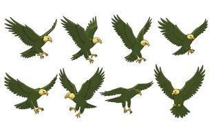Sharp Taloned Eagle Descending from the Clouds vector