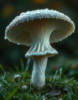 A mushroom with frost on it photo
