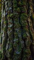 A close up of moss on a tree trunk photo