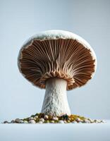 A mushroom is shown on a white background photo