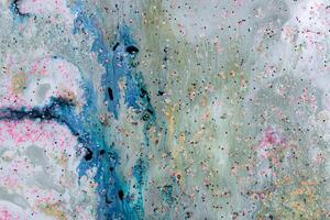 Abstract Artwork with Blue, Green, Pink, and White Blended Colors and Glittery Effect - Ideal for Design Projects, Art Prints, and Marketing Materials photo