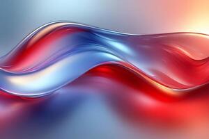Abstract Fluid Wave Design in Red and Blue Gradient for Modern Art and Posters photo