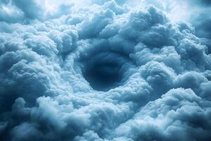 Dramatic Swirling Cloud Vortex - Nature's Power for Atmospheric Design photo