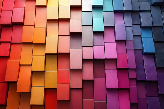 Vibrant Gradient of Colorful Blocks for Creative Design and Background Concepts photo