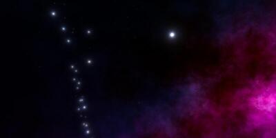 Starry night sky with nebula and constellation in deep space photo