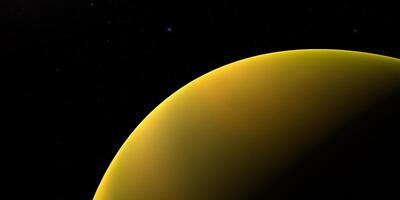 Distant view of saturn's atmosphere against a starry space backdrop photo