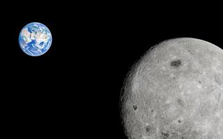 Earth and moon in space cosmic perspective on celestial bodies and astronomical beauty photo