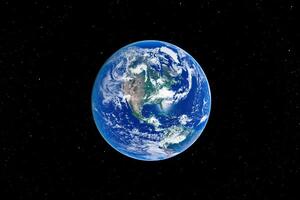 Stunning view of earth from space with vibrant colors and visible continents photo