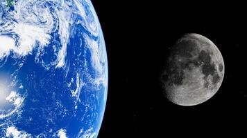 Stunning view of earth and moon in space captures celestial beauty photo