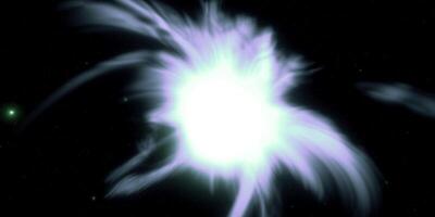 Ethereal cosmic explosion illuminates deep space with mystical light patterns photo
