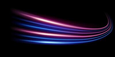 Abstract light waves on black background vector