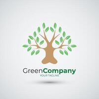 Creative and unique tree logo design abstract template vector