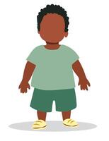 An illustration of a boy in green shorts vector
