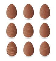 Set of chocolate Easter eggs vector
