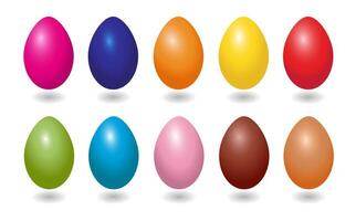 Set of colorful Easter eggs. colorful eggs on white background vector