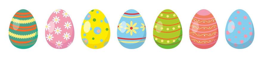 set of colorful easter egg vector