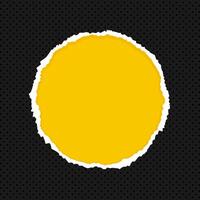 Pop art style background decorated with cut and torn paper and polka dot. Black and yellow retro design template vector