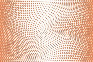 simple abstract dark orange color creative geometric dot halftone wavy distort pattern vector