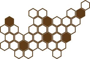 simple abstract dark chocolate color creative geometric hexagon honeycomb polygon pattern art vector