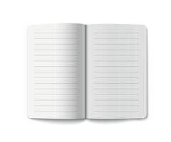 Open Lined Notebook with Blank White Pages vector