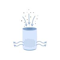 air pollution with dust PM2.5 concept. air purifier vector