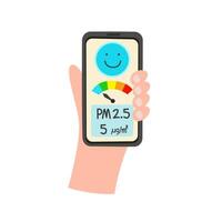 Pair pollution with dust PM2.5 concept. air application vector