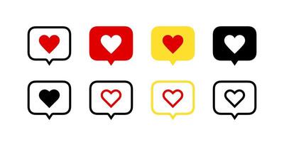 Message icon with heart. Love message vector
