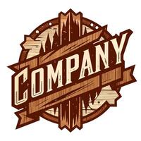 Vintage Wood Company Badge with Text and Decorative Border for Business Purposes vector