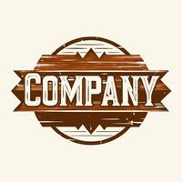Wooden themed company logo design for a business in brown color on a white background vector