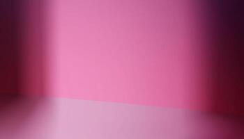 Pink background wall studio room with spotlights, abstract shadow on podium 3d for Valentines product presentation,Minimalist backdrop Display mock up stage stand show with neon light on floor vector