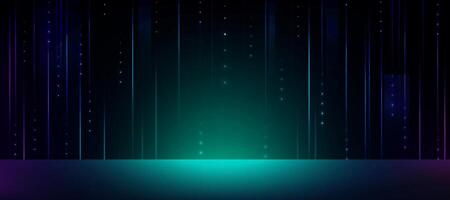 Technology background,Big data futuristic,hi tech light line neon light on green,dark blue wall, Studio Background digital innovation system,cyberspace,internet, information,future connectio vector