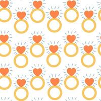 seamless pattern with ring in doodle style vector