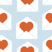 seamless pattern with love message in doodle style vector