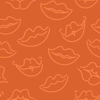 seamless pattern with lips in doodle style vector