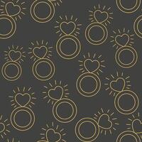 seamless pattern with linear ring in doodle style vector