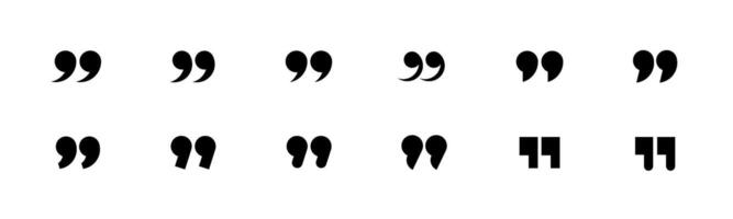 Quotation comma icon set. Quote mark symbol. Comma sign. Commas mark vector