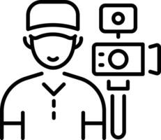 A line style icon of a vlogger vector