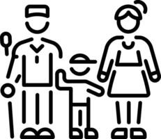 Golf family icon in linear style vector