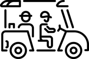 A line style icon of golf cart vector