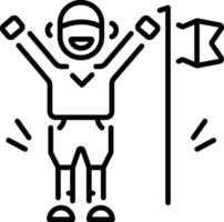 Victory excitement of a golf player, icon in line style vector