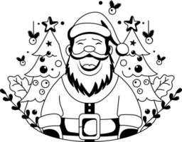 Laughing santa illustration designed in glyph style vector