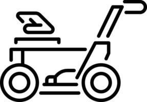 Grass mower icon in linear style vector