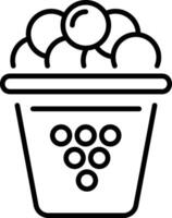 A line style icon of ball bucket vector