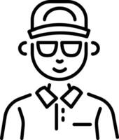 A line style icon of a golf character vector