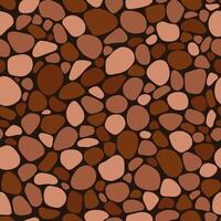 Cobblestone mosaic seamless pattern, brown stone texture. abstract repeat background vector