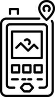 A line style icon of navigation device vector