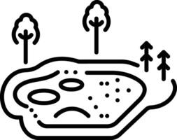 A line style icon of fairway pond vector