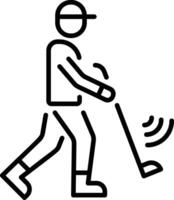 A linear icon of golfer character vector