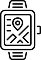 Smartwatch tracking location icon in linear style vector