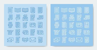 file and document icons set Containing document, report, register and more vector